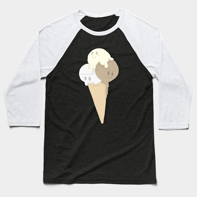 Happy Icecream Baseball T-Shirt by MonsieurPanda